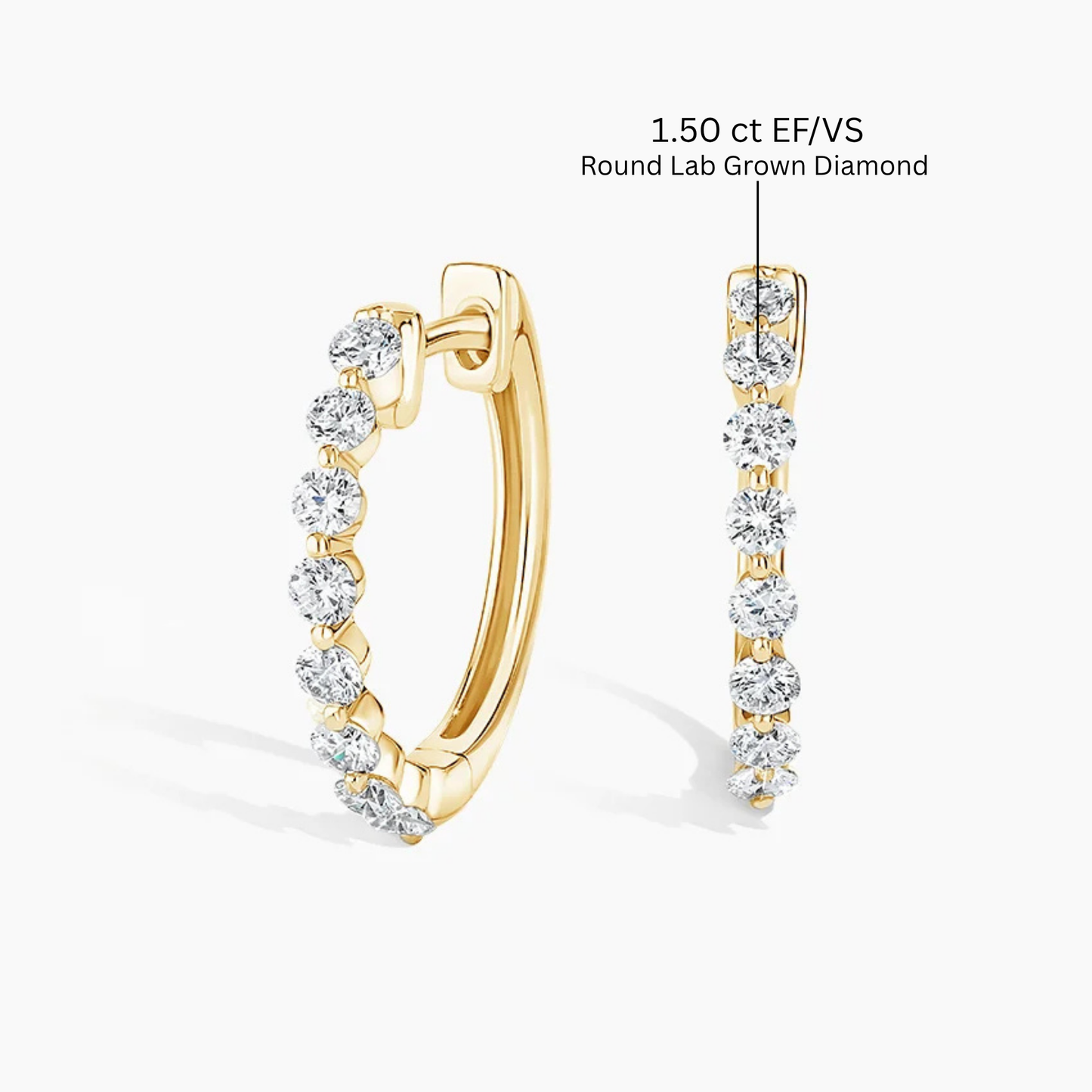 Round Diamond Loop Earrings