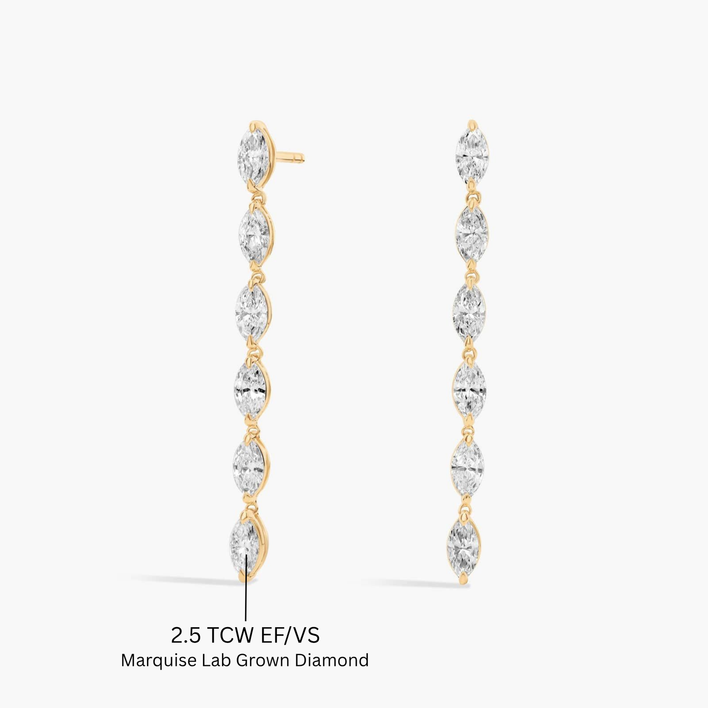 Marquise Line Drop Earrings