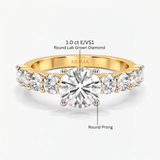 Round Diamond Brilliant Cascade Solitaire Ring, thumbnail 10