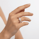 Round Diamond Brilliant Cascade Solitaire Ring, thumbnail 11