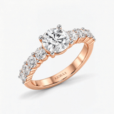 Round Diamond Brilliant Cascade Solitaire Ring, thumbnail 7