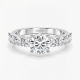 Round Diamond Brilliant Cascade Solitaire Ring, thumbnail 5