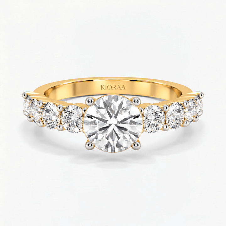 Round Diamond Brilliant Cascade Solitaire Ring