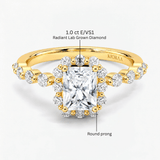 Radiant Diamond Bubble Halo Ring, thumbnail 10