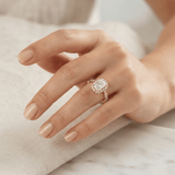 Radiant Diamond Bubble Halo Ring, thumbnail 11