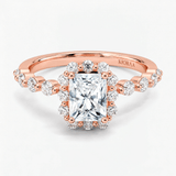 Radiant Diamond Bubble Halo Ring, thumbnail 4