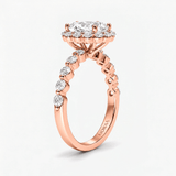Radiant Diamond Bubble Halo Ring, thumbnail 8