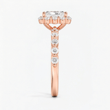 Radiant Diamond Bubble Halo Ring, thumbnail 9