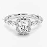 Radiant Diamond Bubble Halo Ring, thumbnail 5