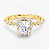 Radiant Diamond Bubble Halo Ring, thumbnail 1
