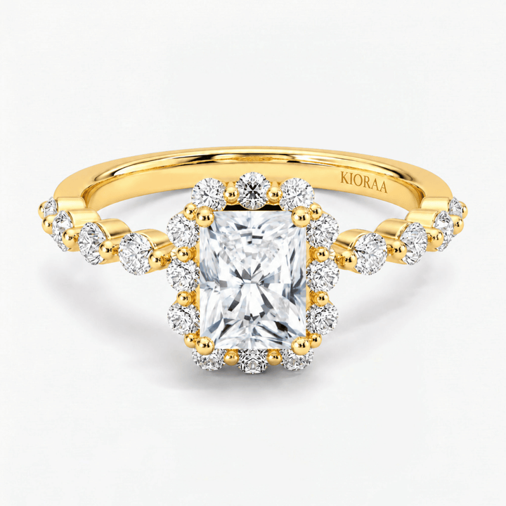Radiant Diamond Bubble Halo Ring