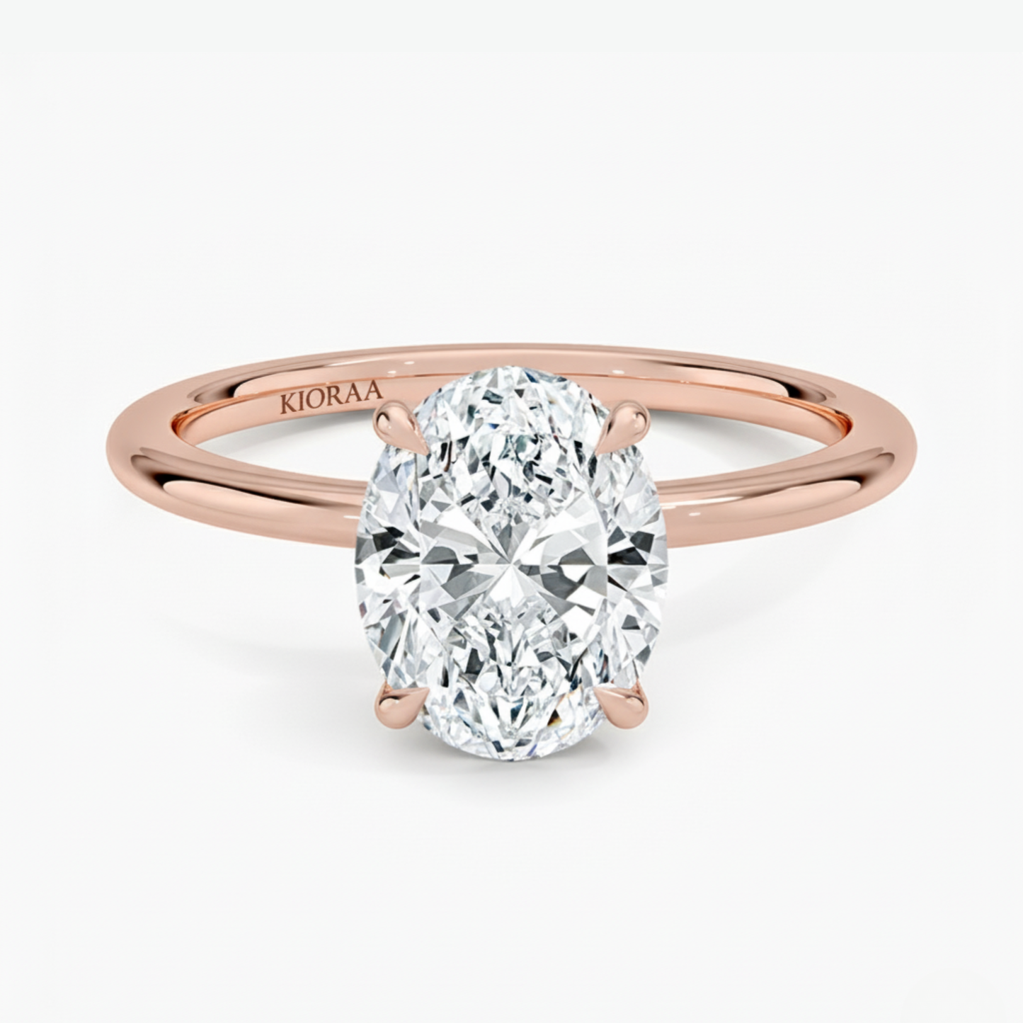 Classic Petal Oval Solitaire Engagement Ring