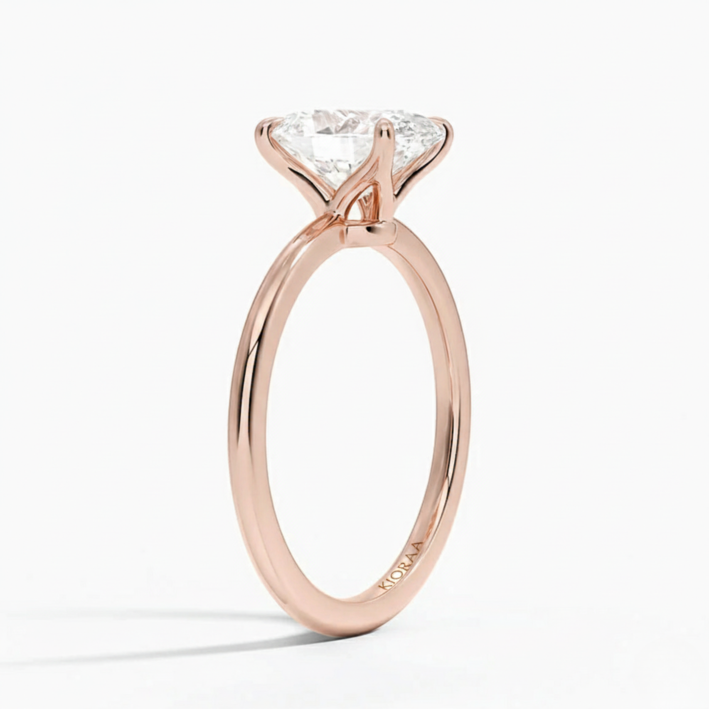 Classic Petal Oval Solitaire Engagement Ring