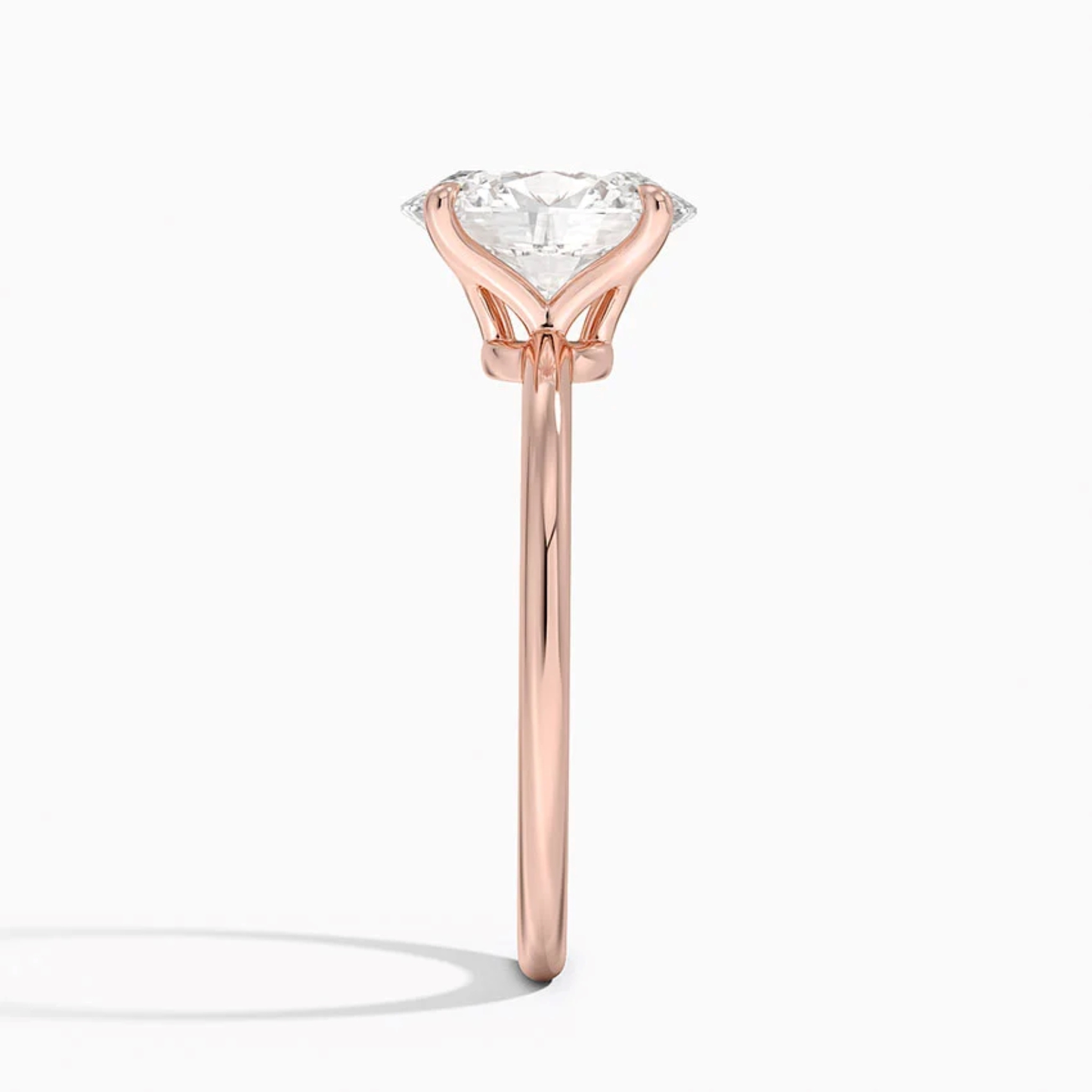 Classic Petal Oval Solitaire Engagement Ring