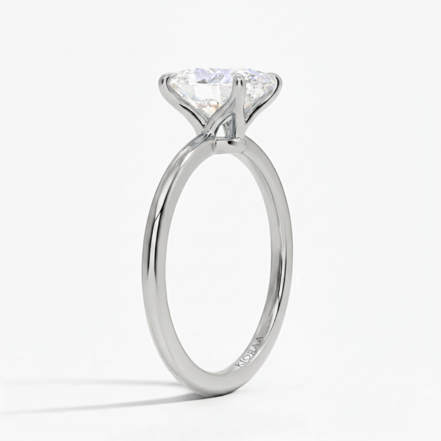 Classic Petal Oval Solitaire Engagement Ring