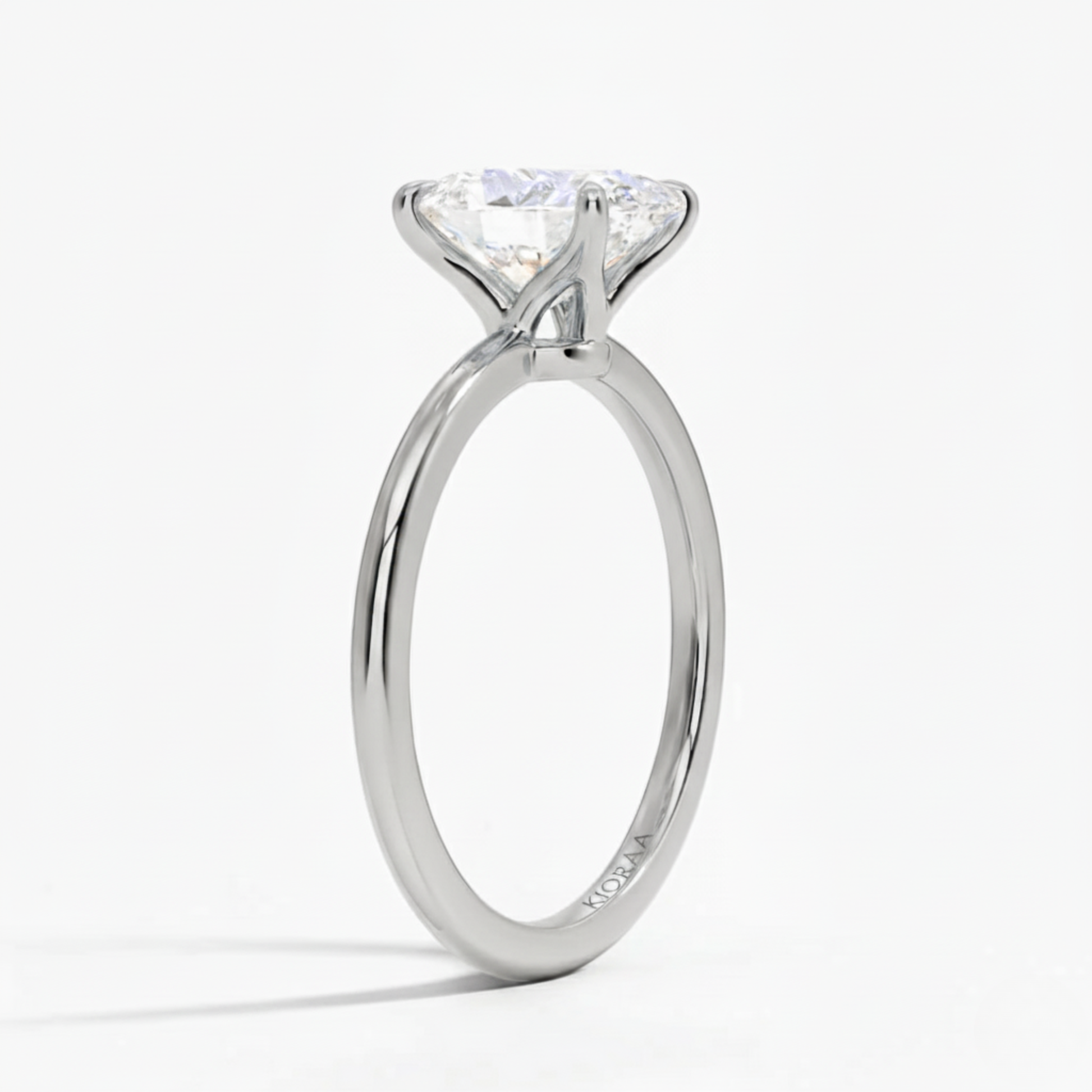 Classic Petal Oval Solitaire Engagement Ring