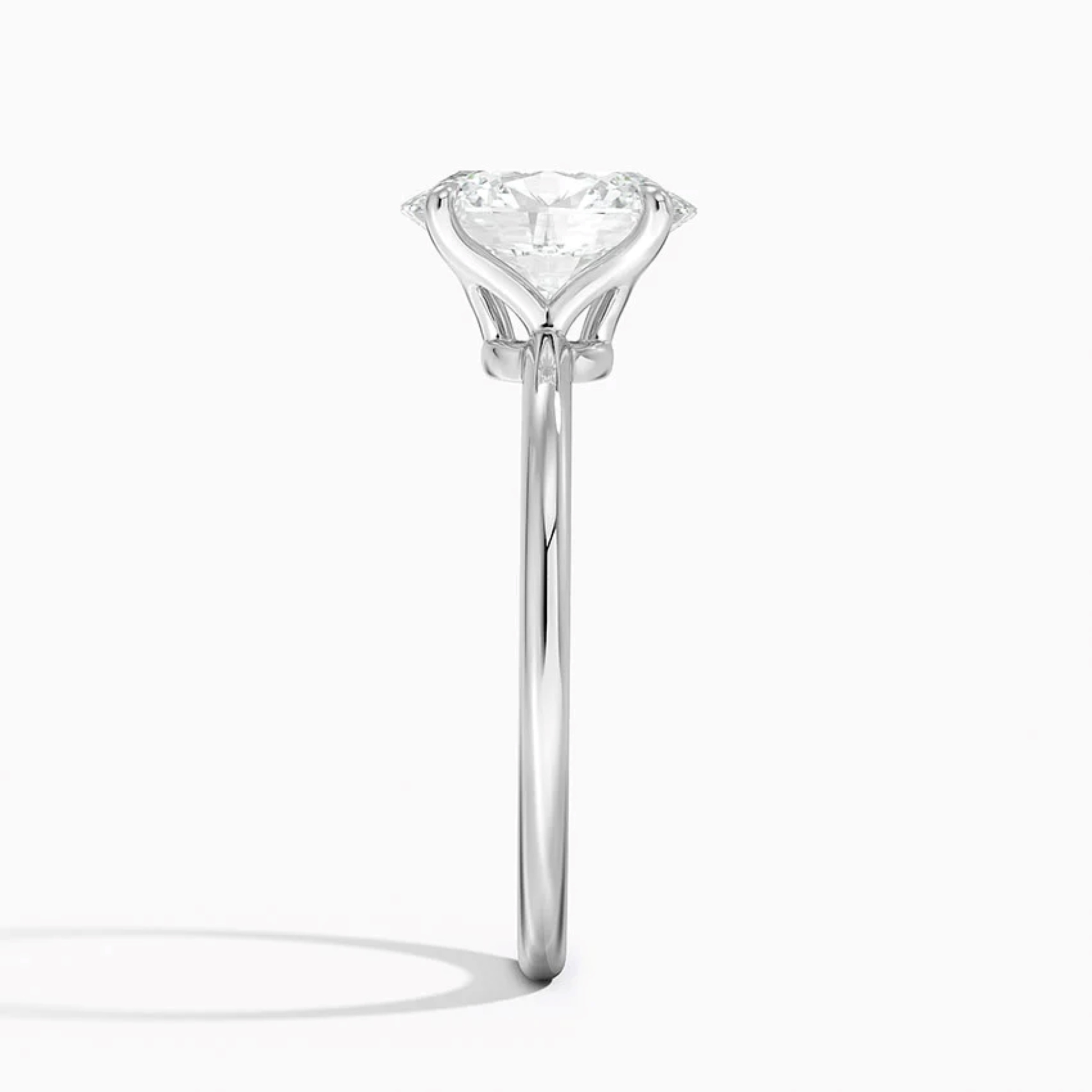 Classic Petal Oval Solitaire Engagement Ring