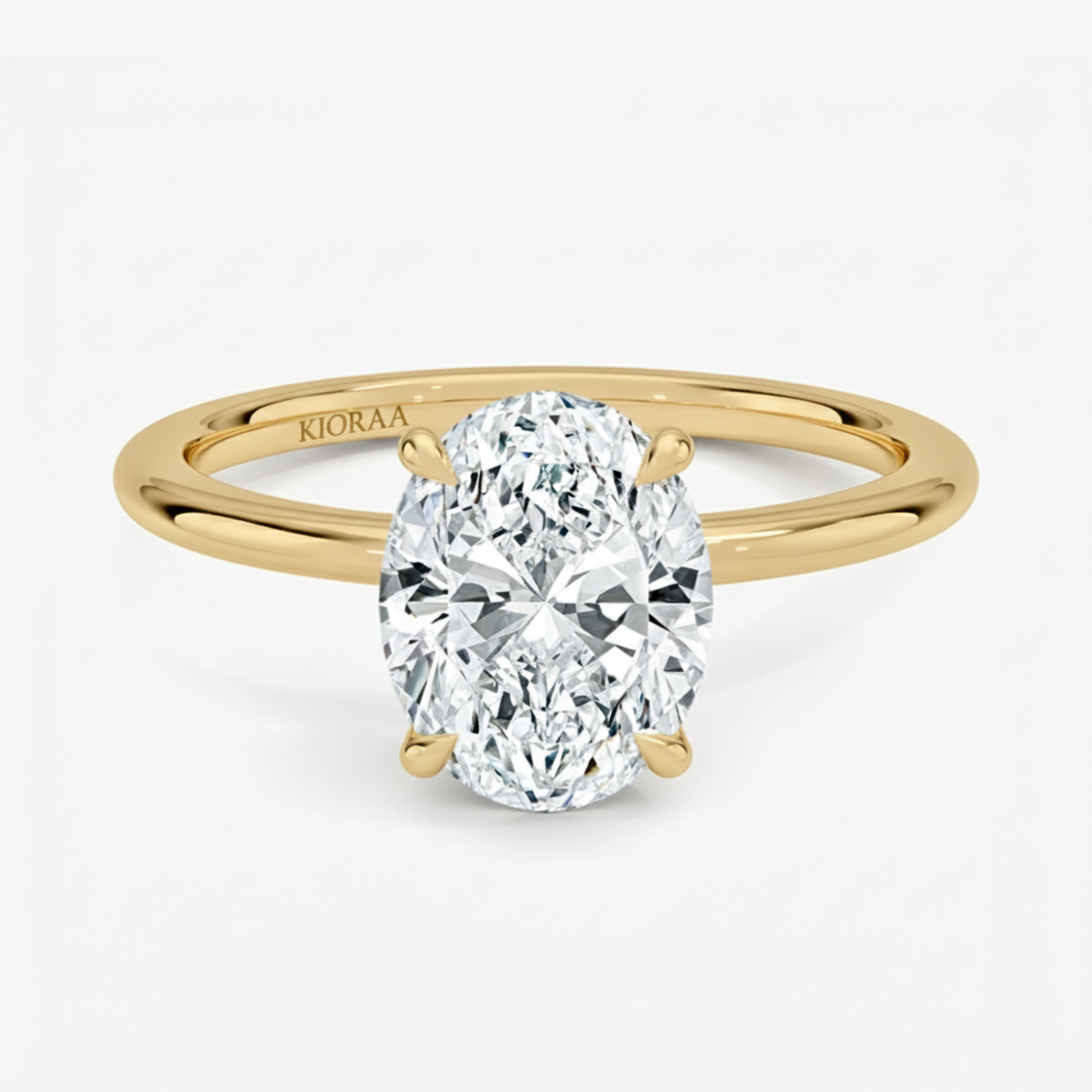 Classic Petal Oval Solitaire Engagement Ring