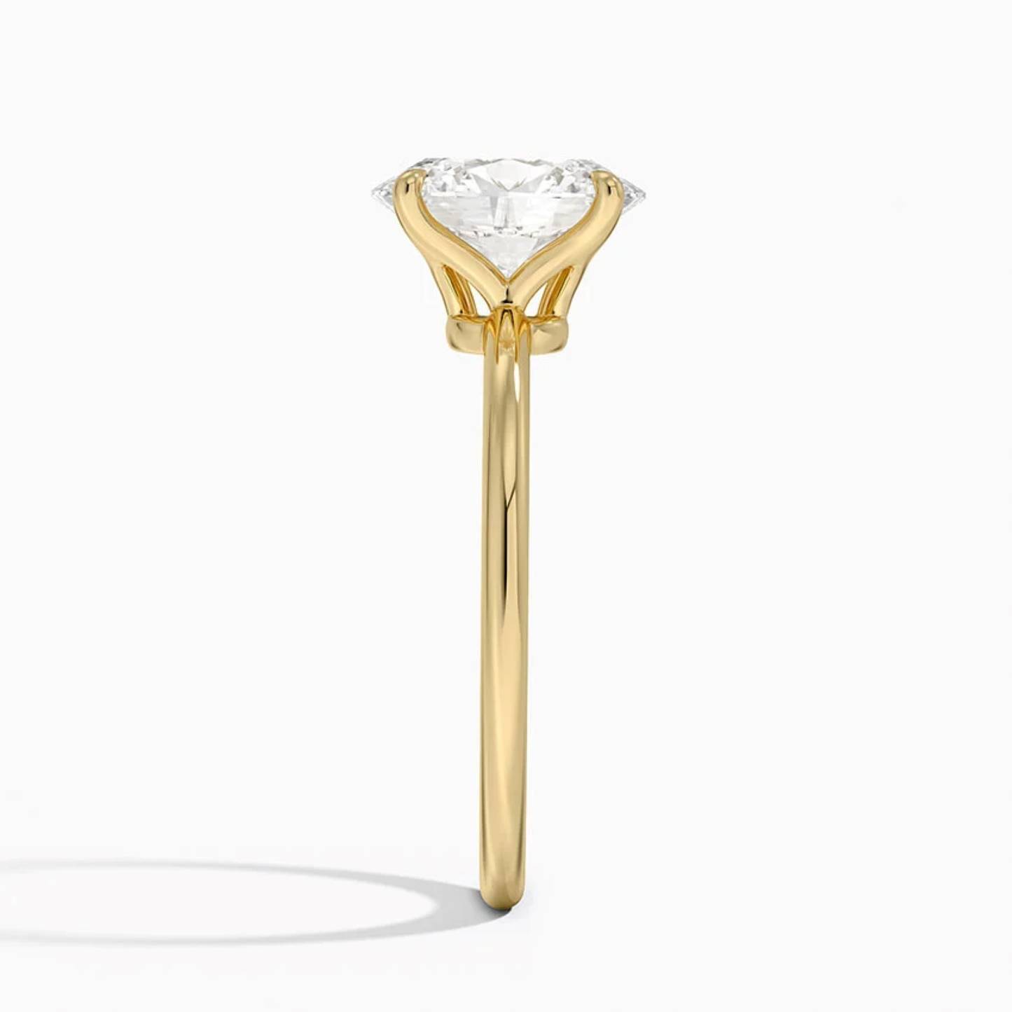 Classic Petal Oval Solitaire Engagement Ring