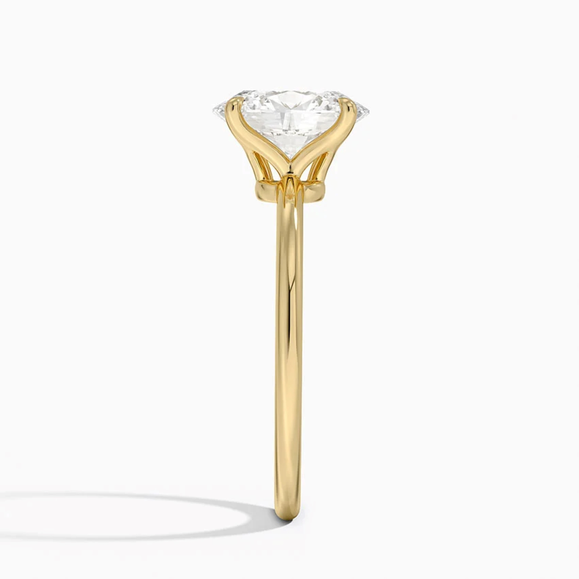 Classic Petal Oval Solitaire Engagement Ring