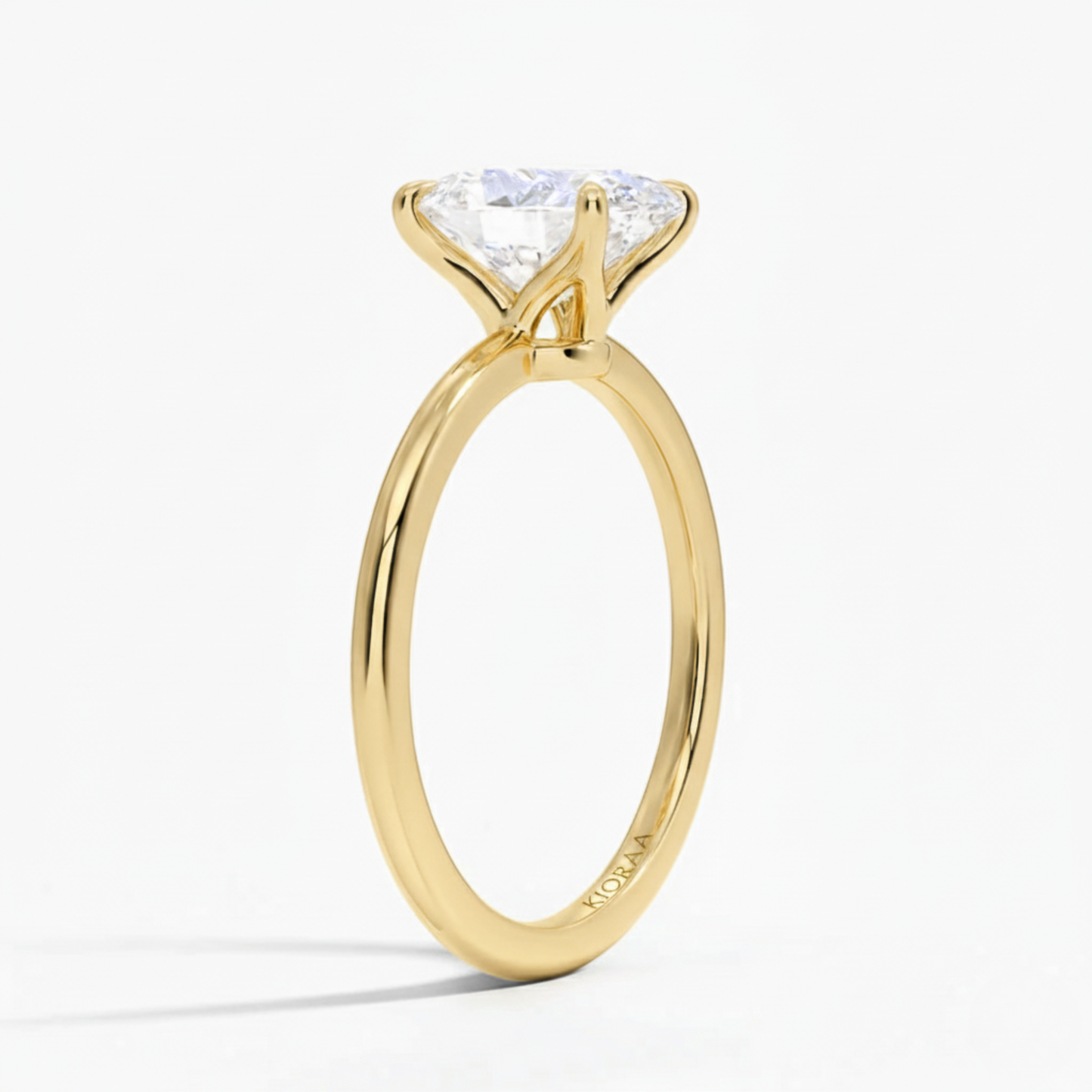 Classic Petal Oval Solitaire Engagement Ring