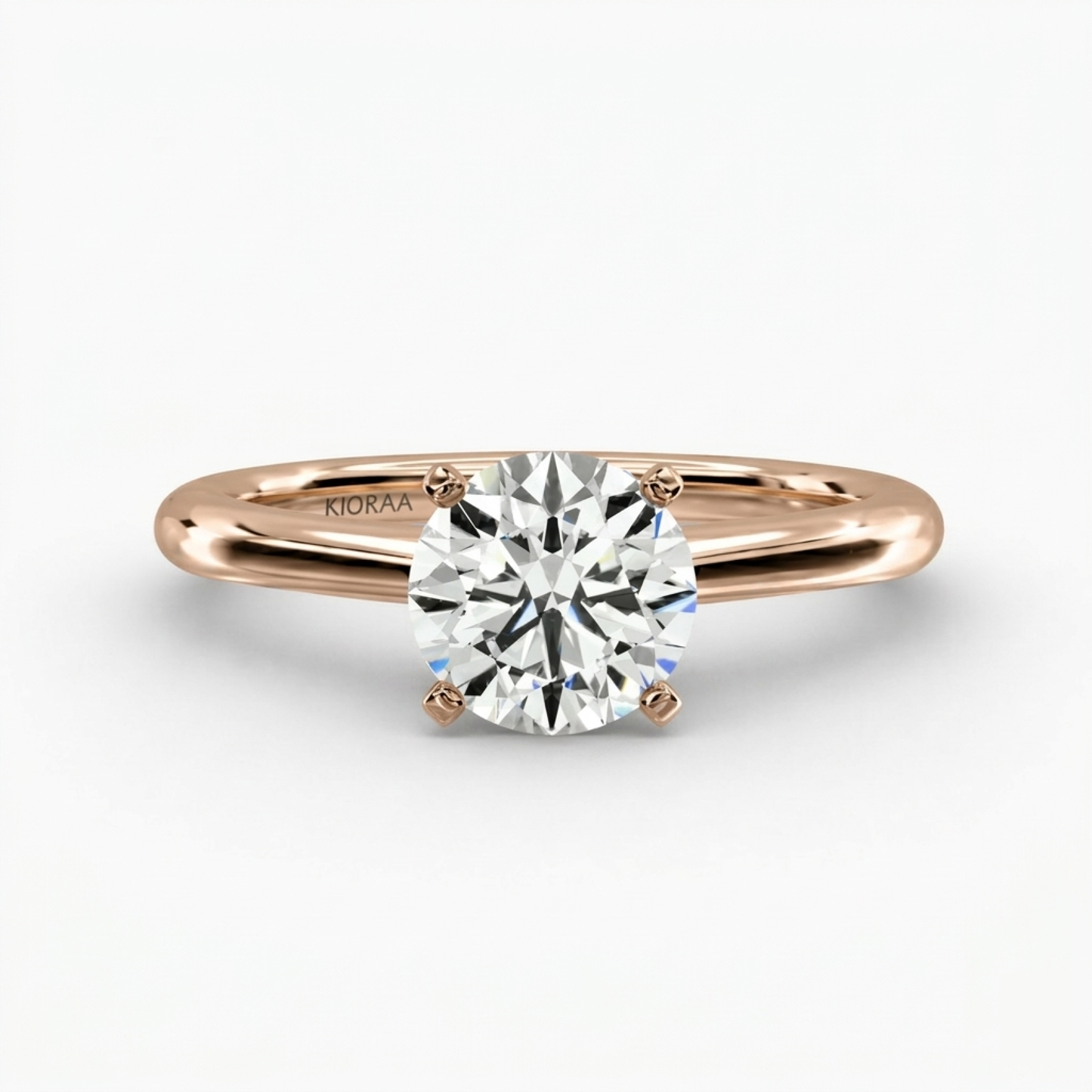 Classic Simple Round Solitaire Engagement Ring
