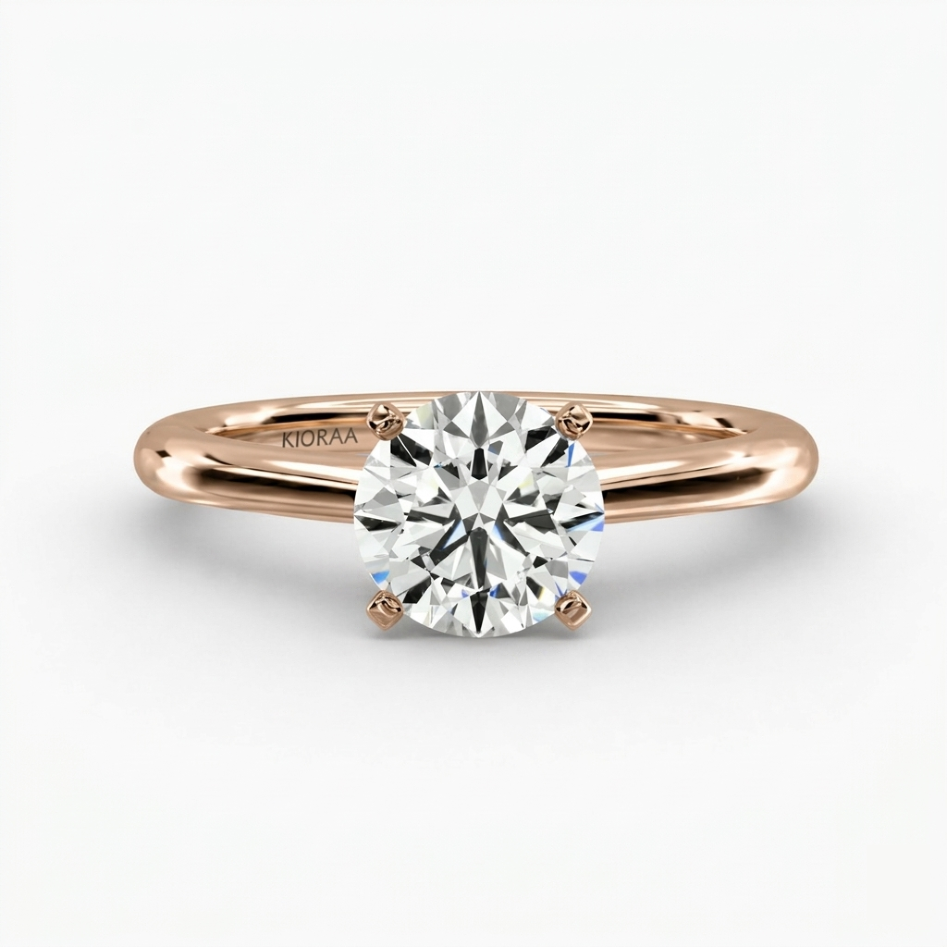 Classic Simple Round Solitaire Engagement Ring