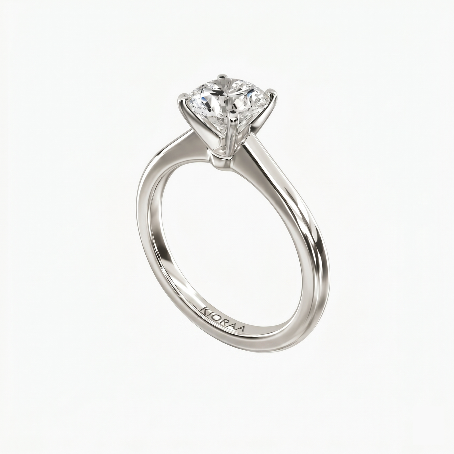 Classic Simple Round Solitaire Engagement Ring