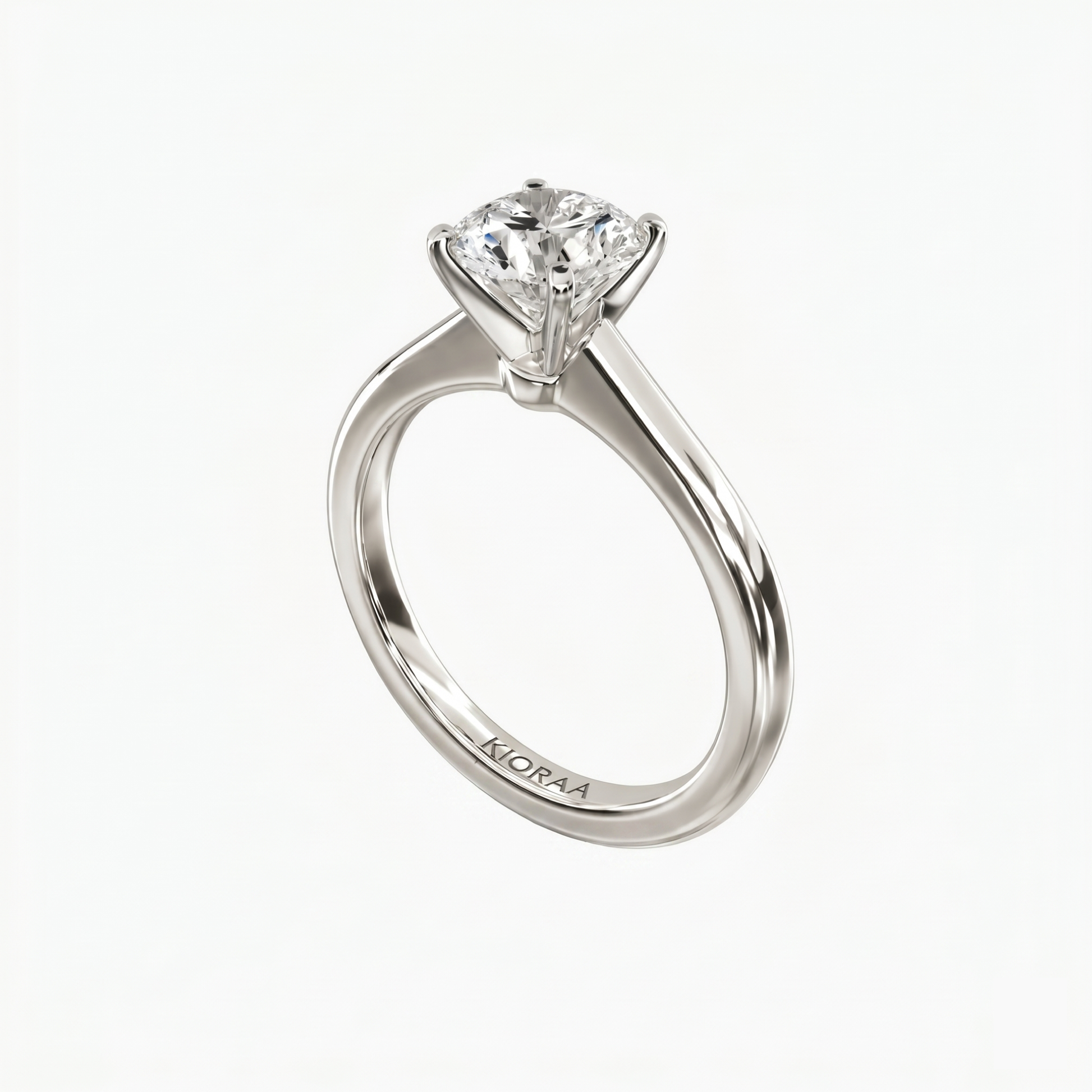 Classic Simple Round Solitaire Engagement Ring