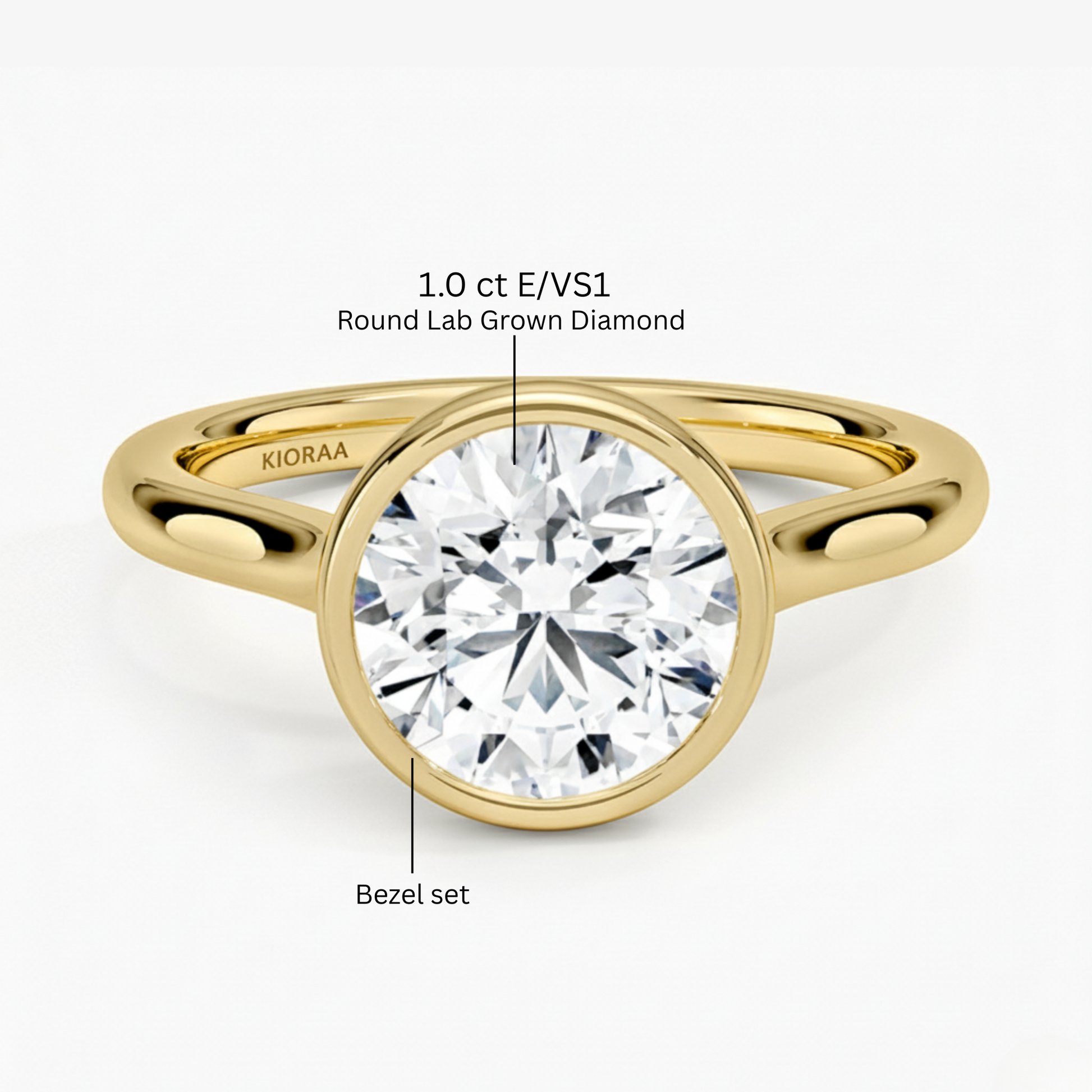 Classic Simple Round Bezel Solitaire Engagement Ring