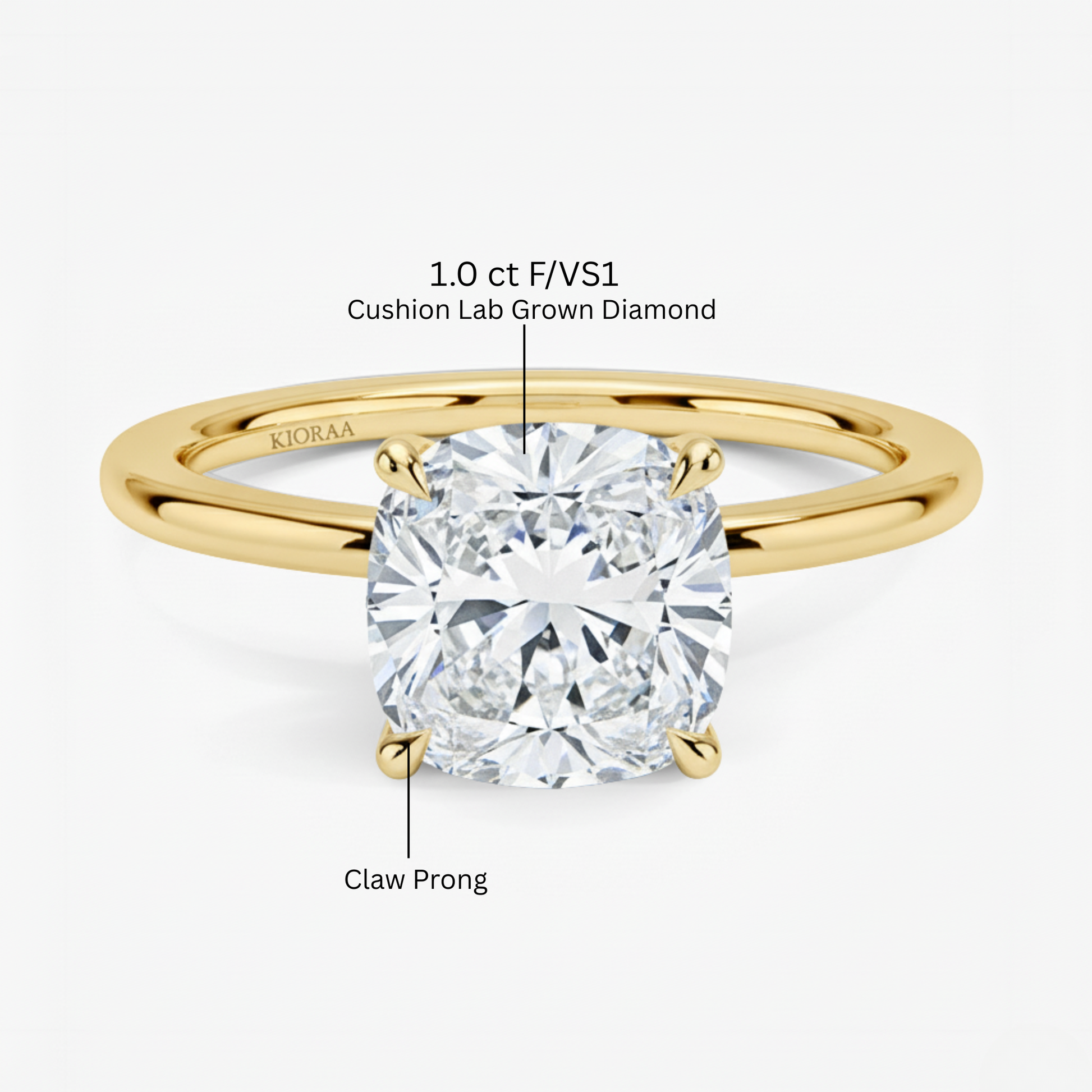 Classic Simple Cushion  Solitaire Engagement Ring