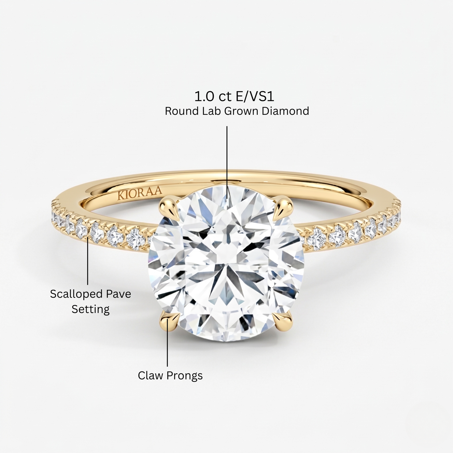 Half Coverage Round Solitaire Engagement Ring