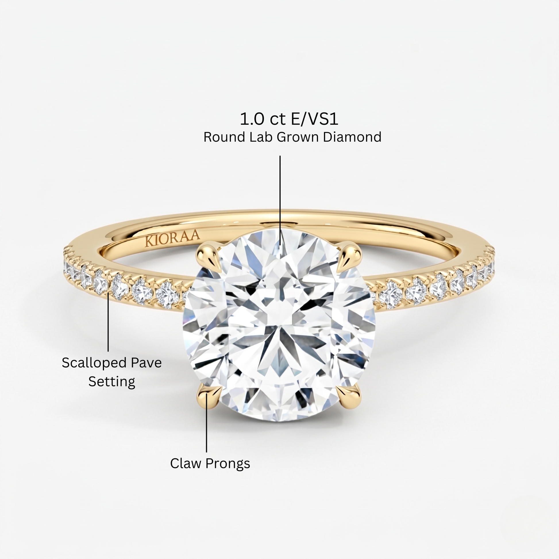 Half Coverage Round Solitaire Engagement Ring