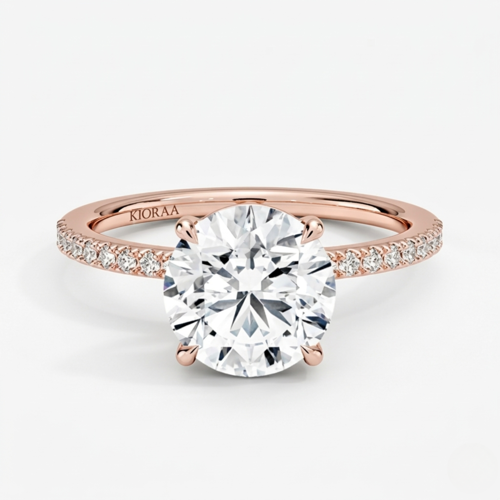 Half Coverage Round Solitaire Engagement Ring