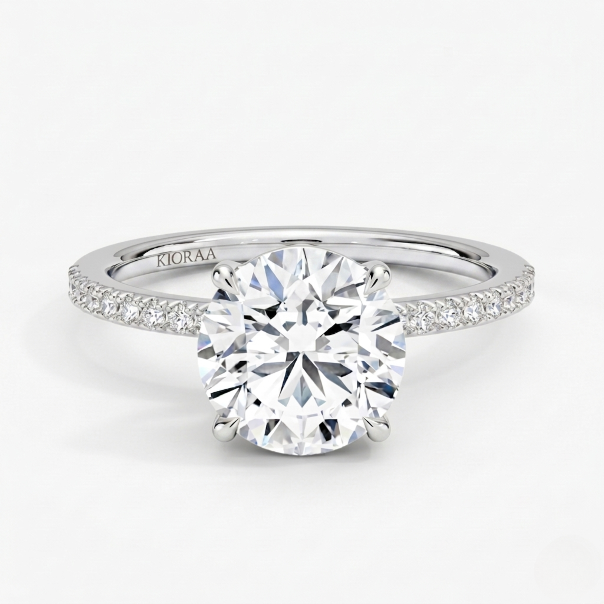 Half Coverage Round Solitaire Engagement Ring