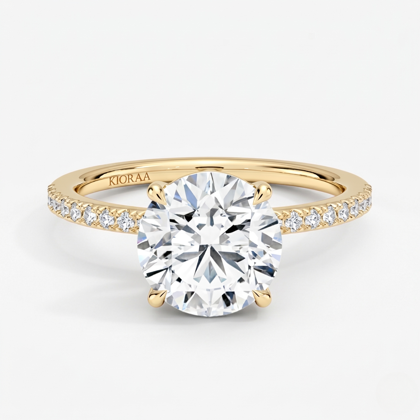 Half Coverage Round Solitaire Engagement Ring