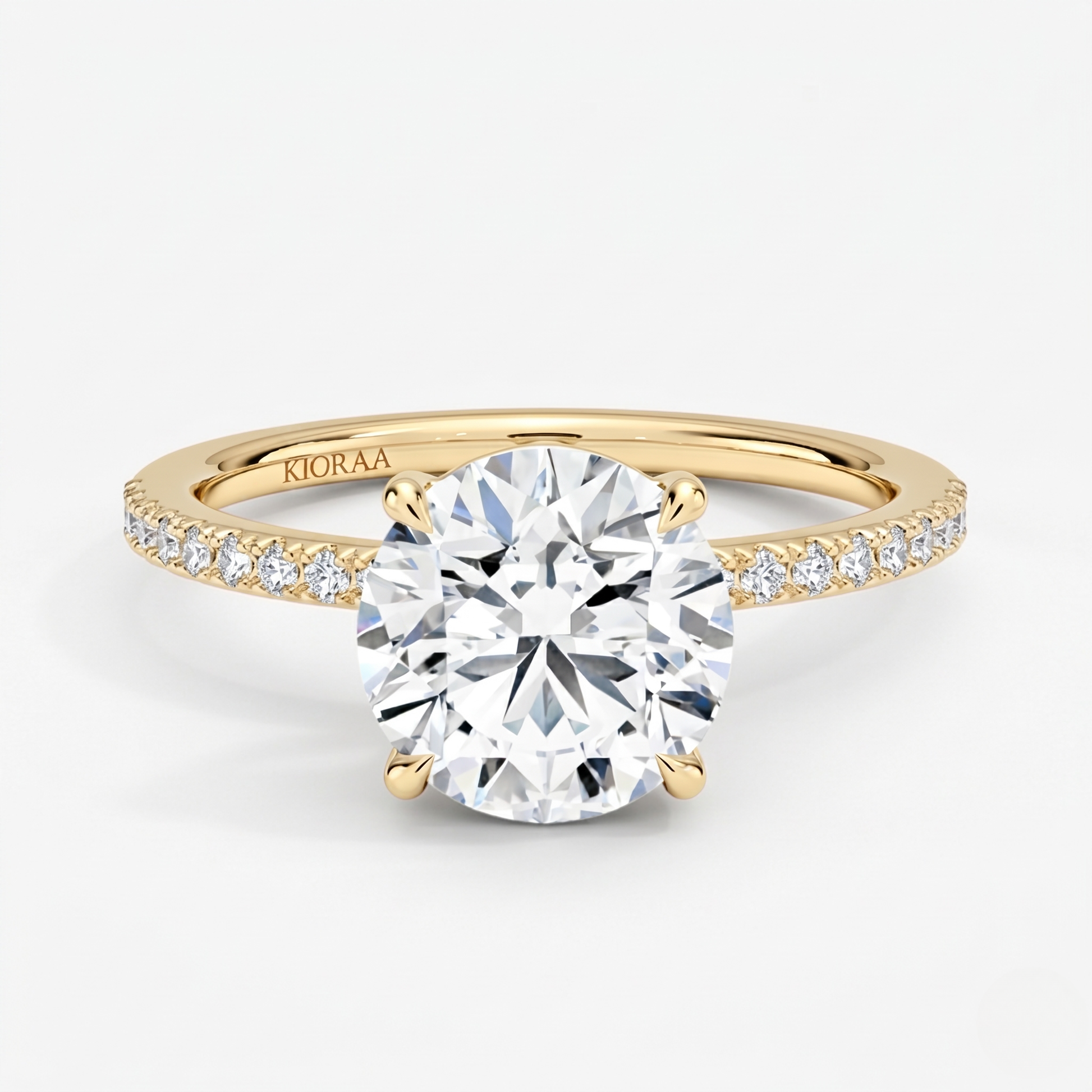 Half Coverage Round Solitaire Engagement Ring