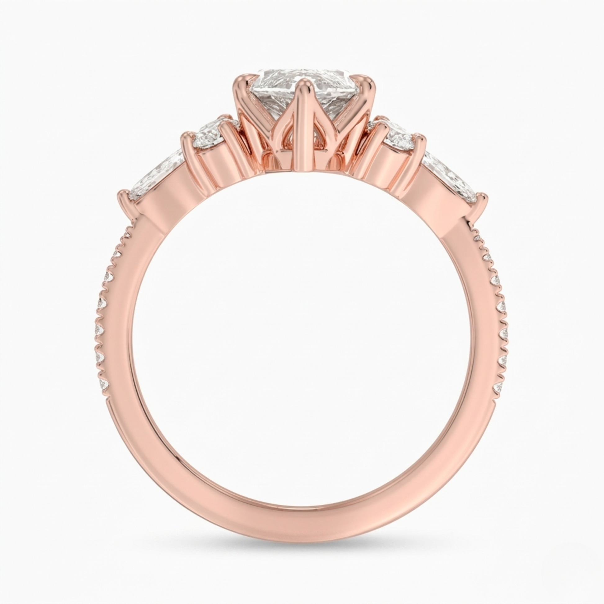 Marquise Diamond Pave Setting Engagement Ring
