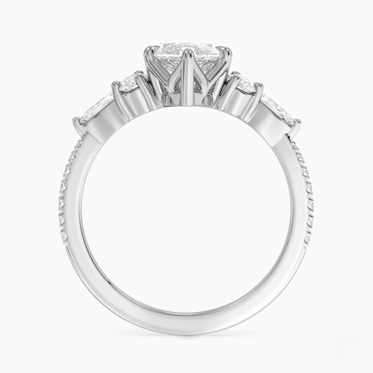 Marquise Diamond Pave Setting Engagement Ring