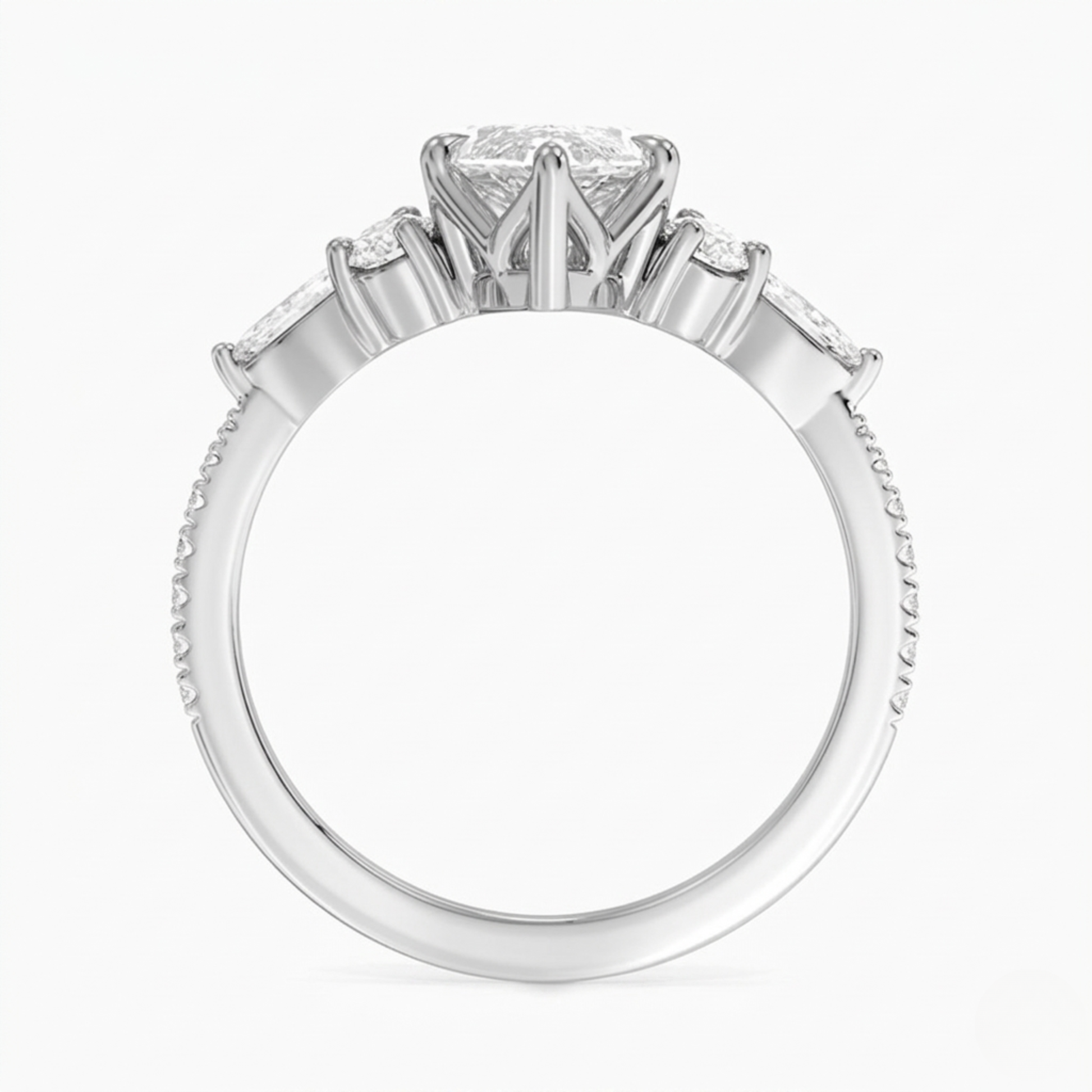 Marquise Diamond Pave Setting Engagement Ring