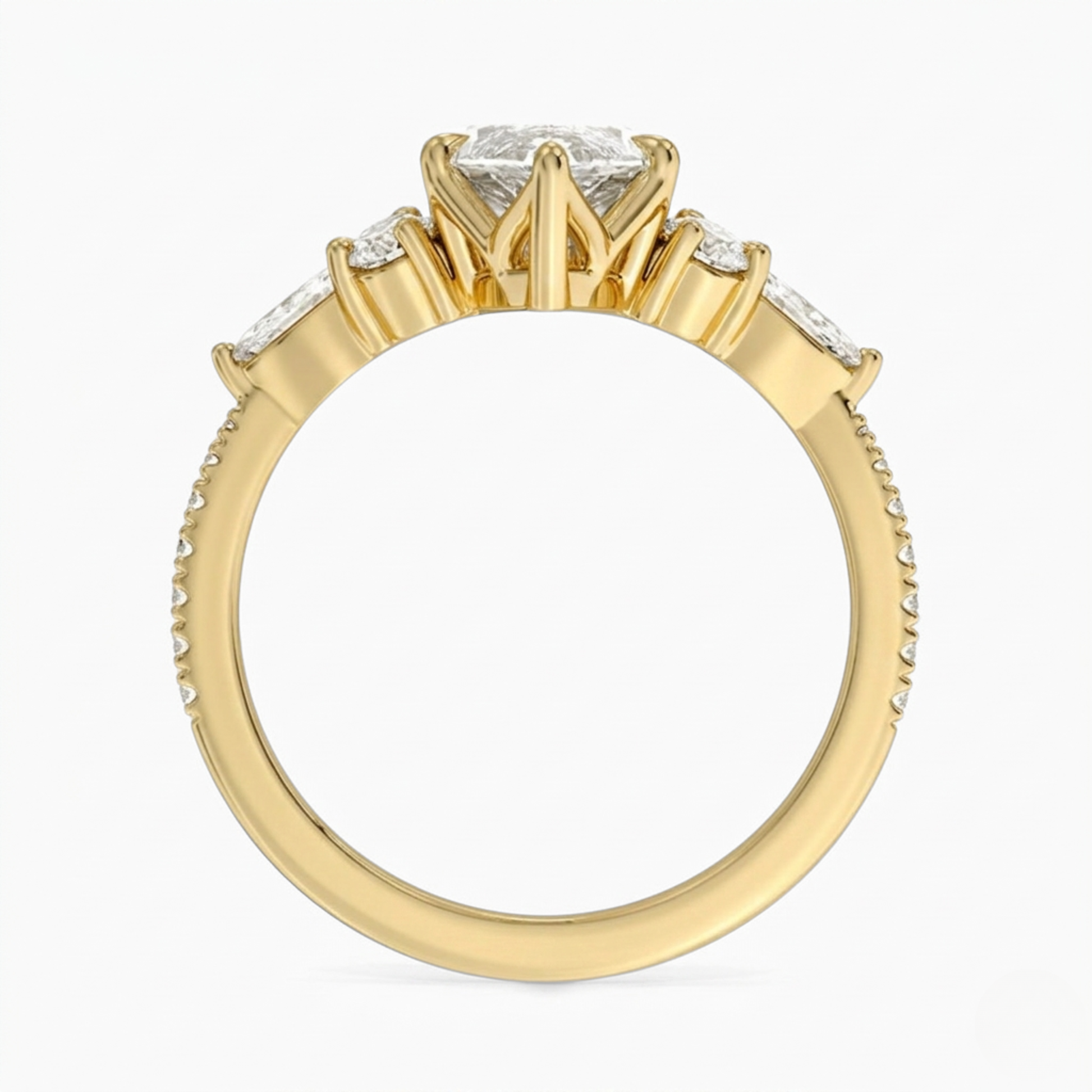 Marquise Diamond Pave Setting Engagement Ring