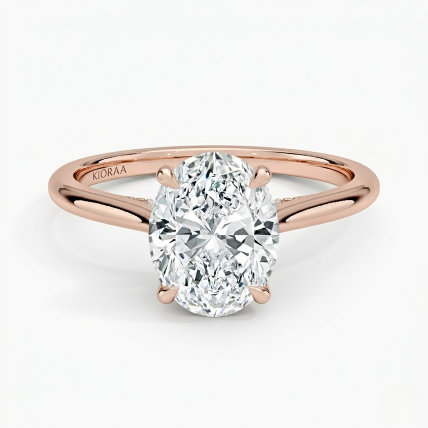 Oval Diamond Hidden Halo Solitaire Engagement Ring