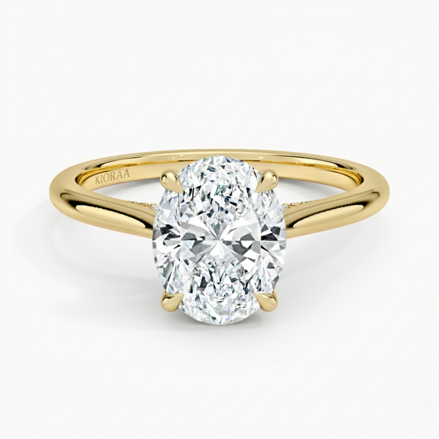 Oval Diamond Hidden Halo Solitaire Engagement Ring