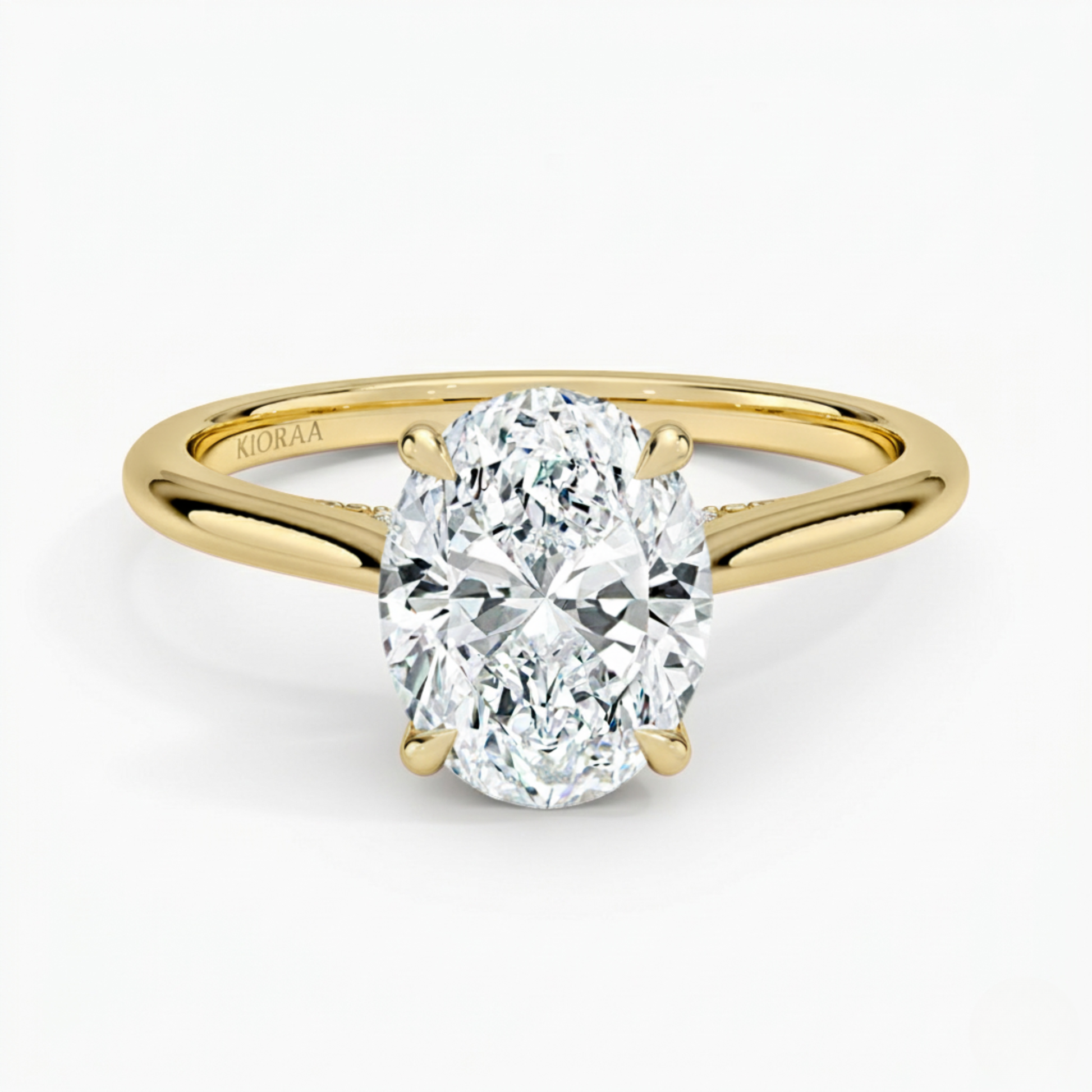 Oval Diamond Hidden Halo Solitaire Engagement Ring