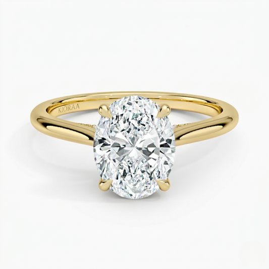 Oval Diamond Hidden Halo Solitaire Engagement Ring