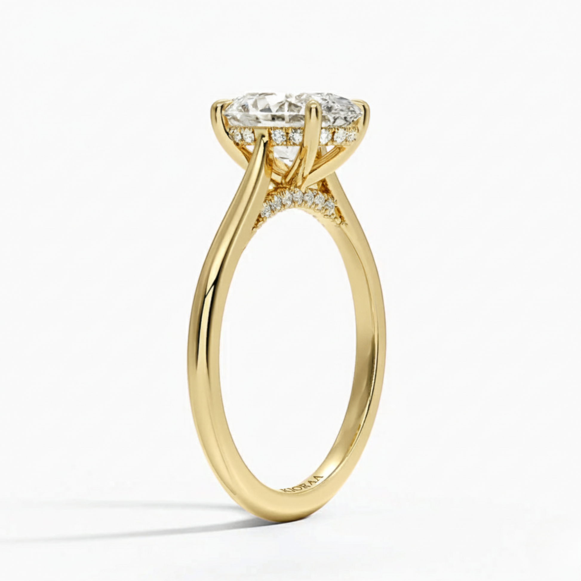 Oval Diamond Hidden Halo Solitaire Engagement Ring