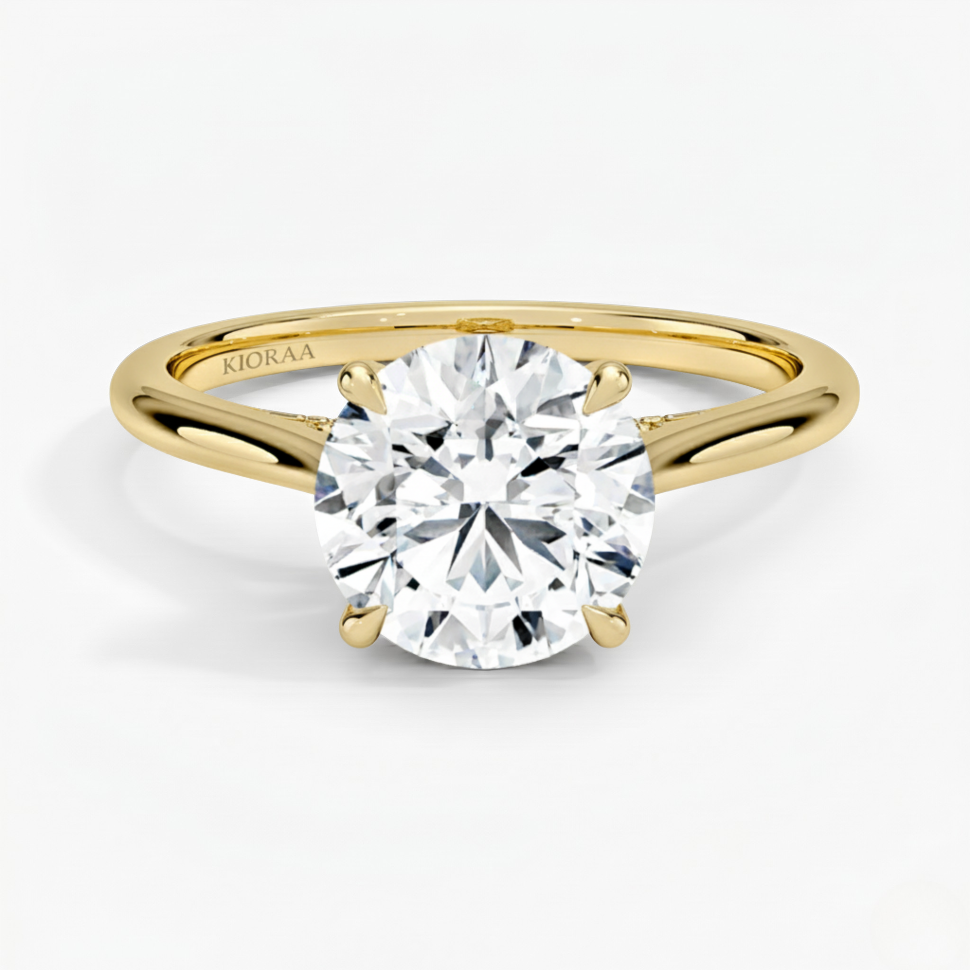 Round Diamond Hidden Halo Solitaire Engagement Ring