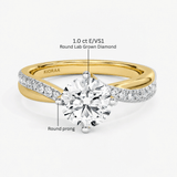 Round Diamond Cross Shine Engagement Ring, thumbnail 10