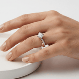 Round Diamond Cross Shine Engagement Ring, thumbnail 11