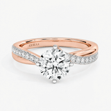 Round Diamond Cross Shine Engagement Ring, thumbnail 7